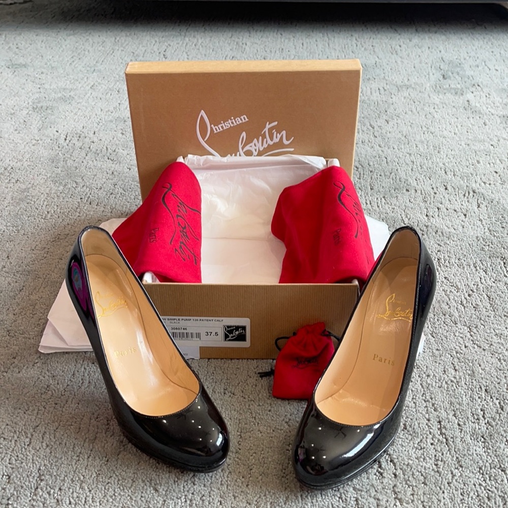 Christian Louboutin pump 120 black patent 37.5